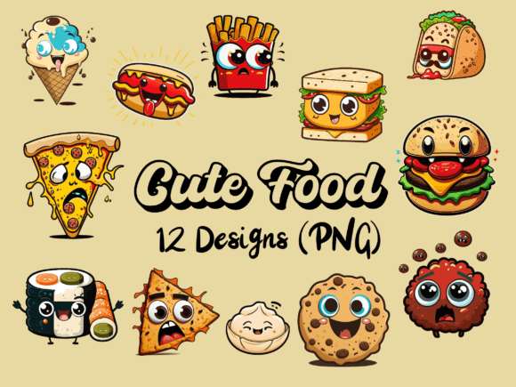 Download Sweet Faces: Cute Food Illustrations - Sweet Collection